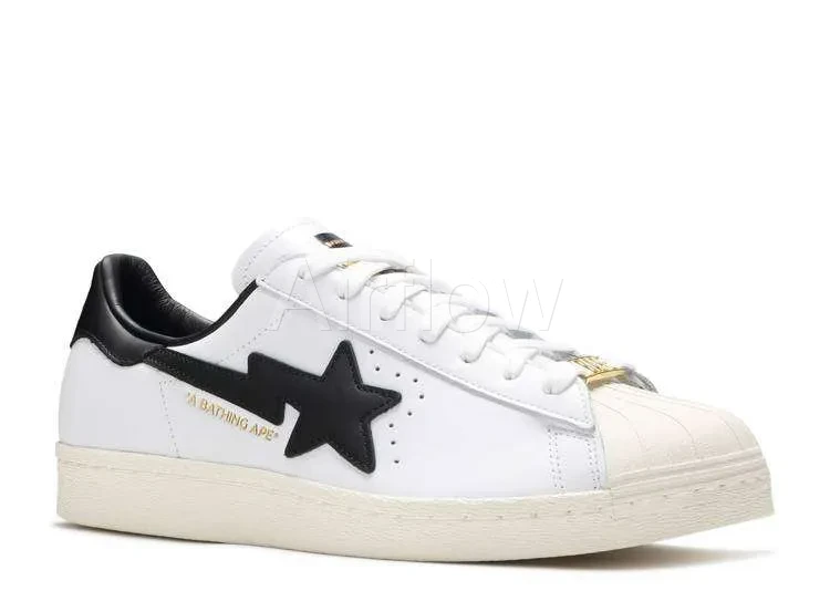 ADIDAS SUPERSTAR BAPE 'WHITE BLACK' — vista 2