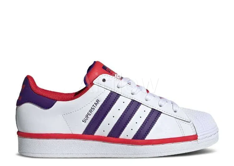 ADIDAS SUPERSTAR 'WHITE COLLEGIATE PURPLE SCARLET'