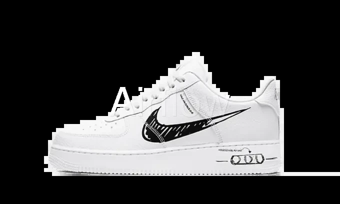 AF1 White Black — vista 2