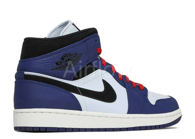 AIR JORDAN 1 MID 'NAVY BLUE RED' 3