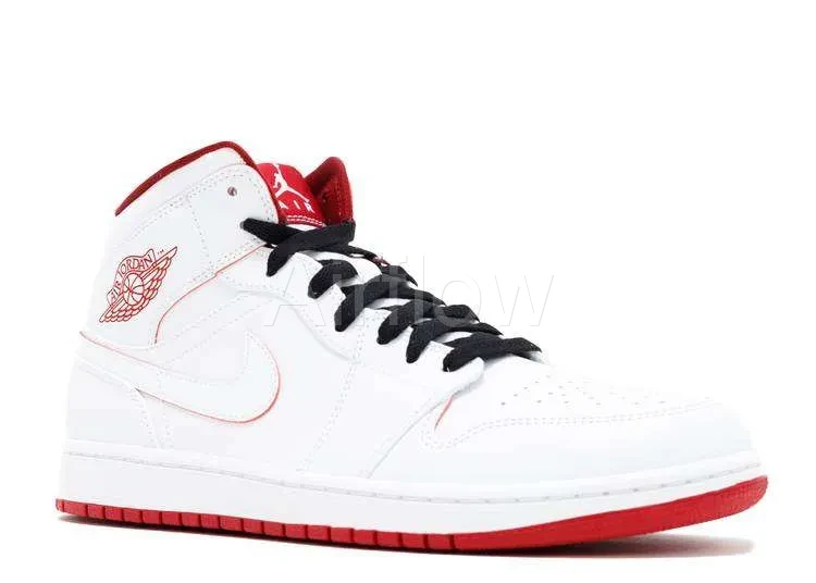 AIR JORDAN 1 MID 'WHITE BLACK GYM RED' — vista 2