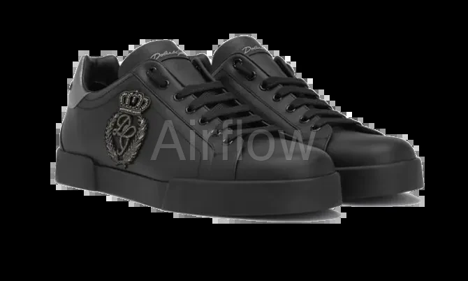Calfskin nappa Portofino sneakers with crown patch Black 4