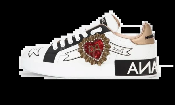 Calfskin Portofino sneakers with embroidery White — vista 2