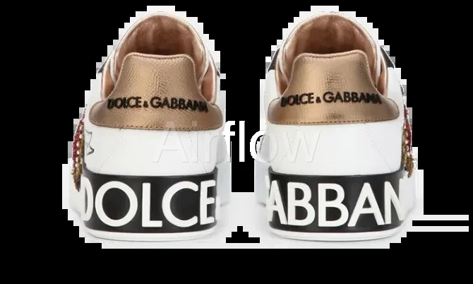 Calfskin Portofino sneakers with embroidery White 4