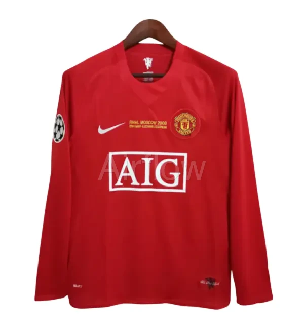 Camiseta Retro Manchester United 07/08 – Edición Final Champions League (Manga larga)
