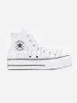 Converse All Star- Blancas Raya Negra Plataforma 4