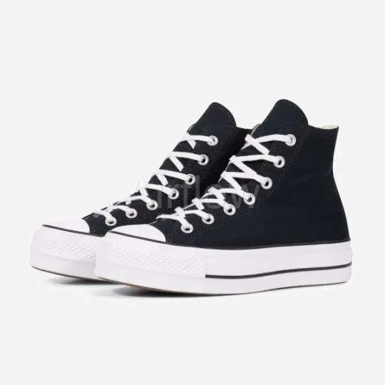 Converse All Star- Negras Altas Plataforma — vista 2