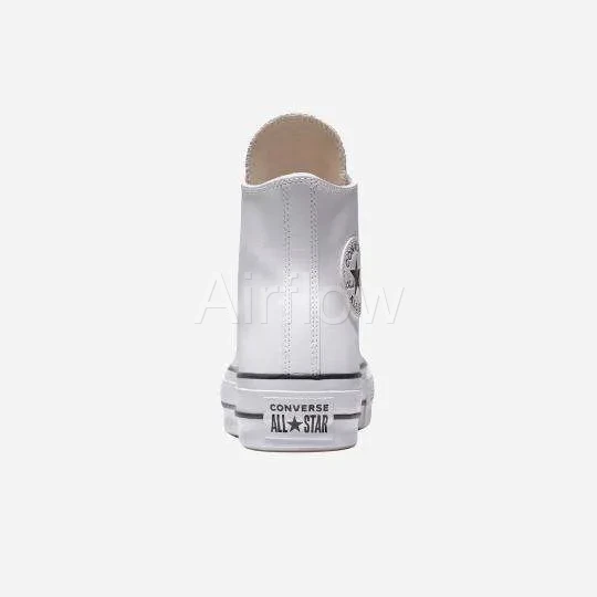 Converse All Star- Platform Leather Blancas — vista 2