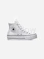 Converse All Star- Platform Leather Blancas 3