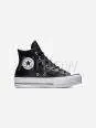 Converse All Star- Platform Leather Negras 3