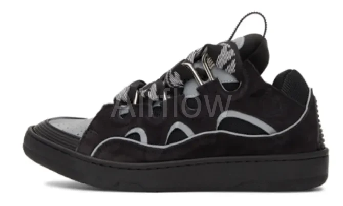 Curb Trainers In Black Leather — vista 2