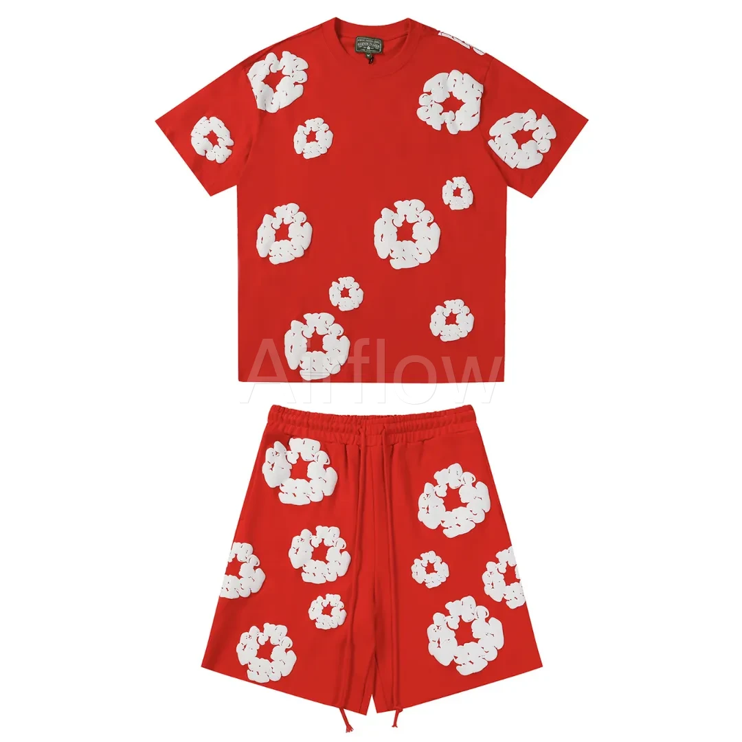 Denim Trs Red Short set