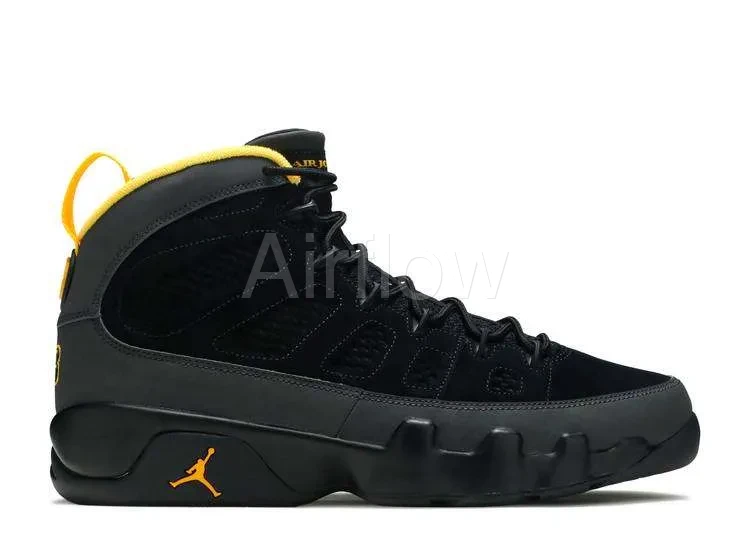 JORDAN RETRO 9 'DARK CHARCOAL UNIVERSITY GOLD'