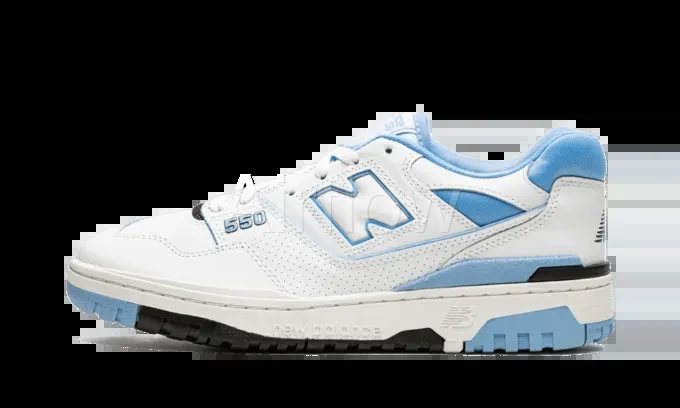 NB 550 UNC White University Blue — vista 2