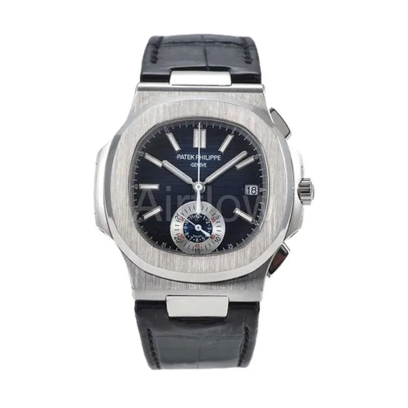 Patek Philippe Nautilus Chronograph Black Leather PTP007