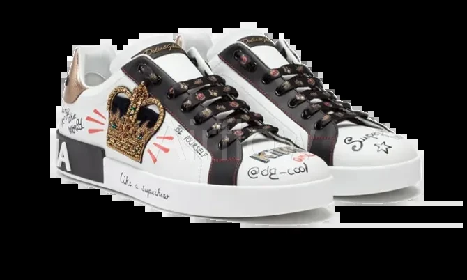 Portofino sneakers in printed nappa calfskin with patch White 3