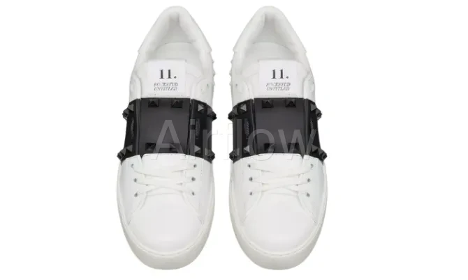 Rockstud calfskin sneakers 4