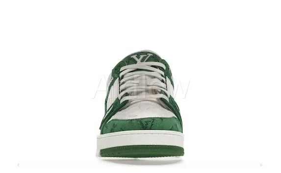 Trainer Green Monogram Denim White 4