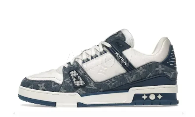 Trainer Monogram Denim White Blue — vista 2